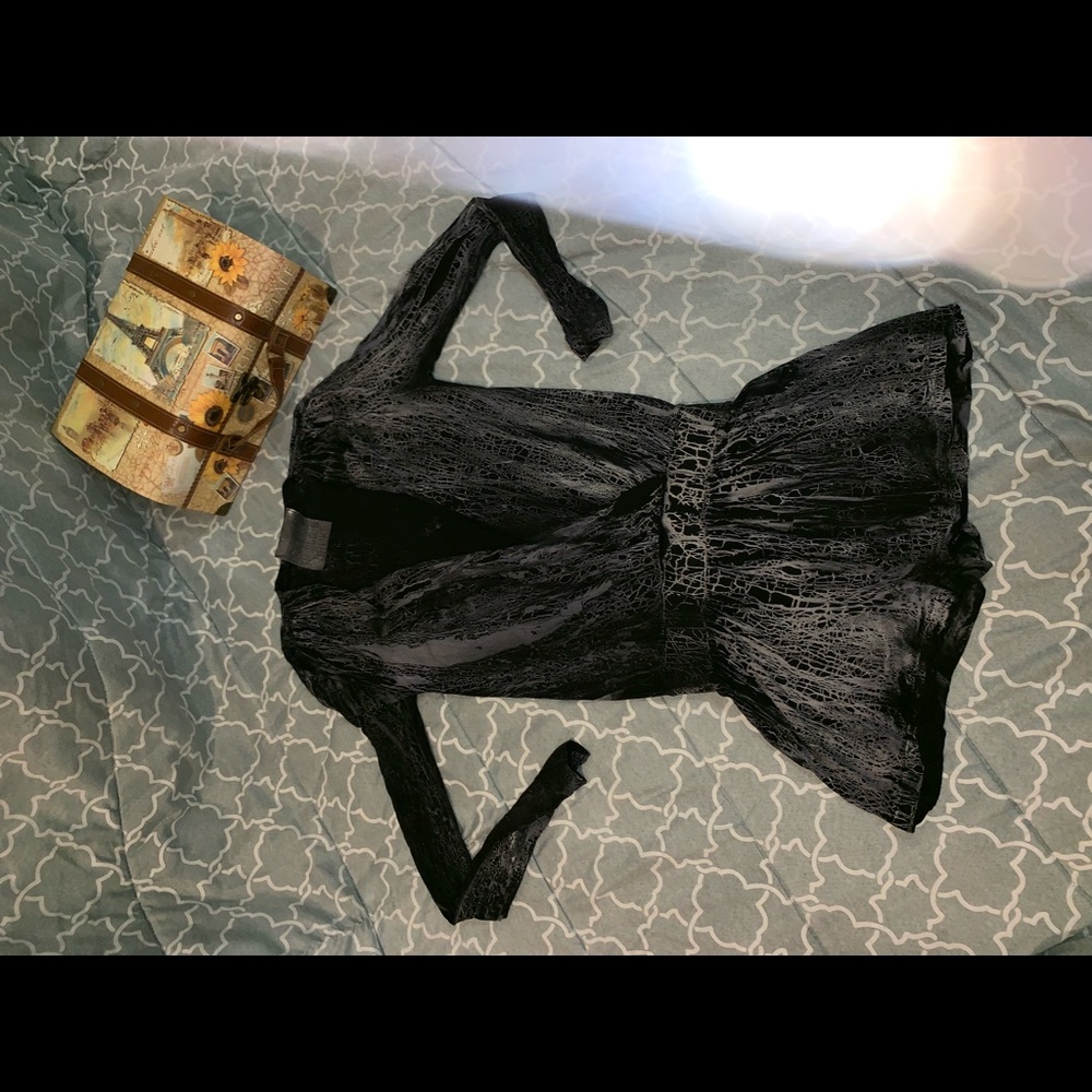 Black print romper by YOUNG Fabulous and Broke